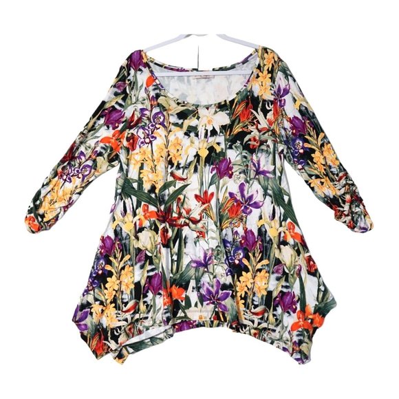 Philosophy Republic Clothing Woman's Flower Print Trapeze Tunic  Size XL - Picture 1 of 6